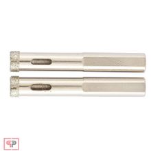 Matrix Сверло алмазное по керамограниту, 8 х 67 мм, трехгранный хвостовик, 2 шт Matrix