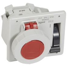 Встраиваемая розетка с блокировкой-выключателем и уменьшенным фланцем - P17 Tempra Pro - IP 55 - 380 415 В~ - 16 A - 3К+З | код 057321 | Legrand