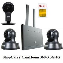 ShopCarry CamHoum 360-3 беспроводные видеокамеры 3g 4G поворотная с микрофонам и динамиком (комплект) 3 камеры
