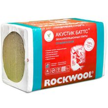 РОКВУЛ Акустик Баттс шумоизоляция 1000х600х100мм (5шт=3м2=0,3м3)   ROCKWOOL Акустик Баттс каменная вата 1000х600х100мм (3м2=0,3м3) (упак. 5шт.)