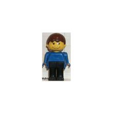 Lego Basic FAB13A Human Boy Blue, Black Legs, Brown Hair (Мальчик с Коричневыми Волосами) 1986