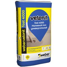 ВЕБЕР.ВЕТОНИТ Фаст 4000 универсальный наливной пол (20кг)   WEBER.VETONIT Fast 4000 быстротвердеющий универсальный наливной пол (20кг)