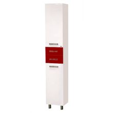 Misty Пенал для ванной Моника 35 L белый с красным c б к