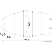 Osculati Tarpaulin universal 630 710 x 260 cm grey 300D, 46.503.13