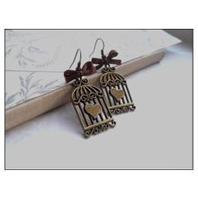 Серьги "клетка"