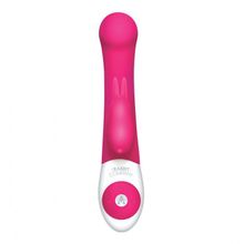 Розовый стимулятор G-точки с клиторальным отростком The G-spot Rabbit - 22 см. ярко-розовый