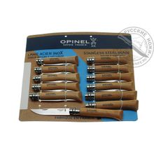 Набор ножей Opinel T095 Stainless steel knives #000938, 12 шт, блистер (4x6VRI + 4x7VRI + 4x8VRI)