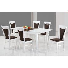 Стол EDT 45 (90*178) стулья Sonata (белый цвет) комплект