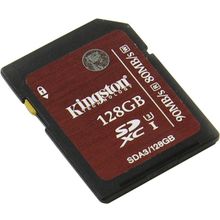 Карта памяти    Kingston   SDA3 128GB   SDXC Memory  Card  128Gb  UHS-I U3