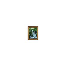 Картина на холсте маслом "Голубой водопад в чаще леса"