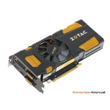 Видеокарта 1280Gb &lt;PCI-E&gt; Zotac GTX560Ti 448 CORES c CUDA &lt;GFGTX560Ti, GDDR5, 320 bit, HDCP, 2*DVI, HDMI, DP, Retail&gt;