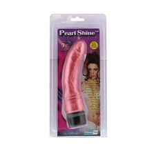 NMC Розовый вибратор-реалистик с юбочкой PEARL SHINE 7 VIBRATOR - 17,8 см.