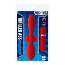 Dream Toys Красный двусторонний вибромассажер для анальной стимуляции MENZSTUFF THRILLER ASS - 20 см. (красный)