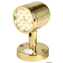 Osculati Articulated spotlight polished brass w. switch, 13.947.11