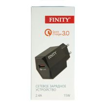 Сетевое зарядное устройство с USB Finity FT-07 Omega 2.4A, QC 3.0 черное