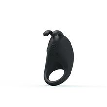 Чёрное эрекционное кольцо с вибрацией Rabbit Vibrator Черный