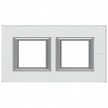 Рамка 2 поста AXOLUTE, горизонтальная, кристалл, цвет мяты |  код. HA4802M2HVKA |  Bticino