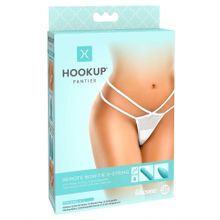 Белые трусики Remote Bow-Tie G-String S-M-L с вибрацией и анальным стимулятором (244378)