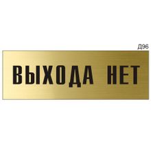 Информационная табличка «Выхода нет» на дверь прямоугольная Д96 (300х100 мм)