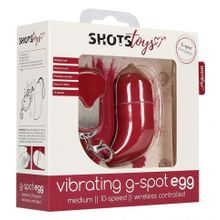 Красное виброяйцо Medium Wireless Vibrating G-Spot Egg с пультом - 7,5 см. (220505)