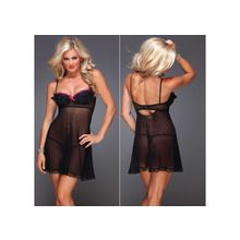 Черный бэби-долл с рюшами HL233-BLK