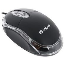 мышь Intro MU109, оптическая, с подсветкой, 800dpi, USB, black, черная