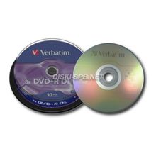 DVD+R диск 8х Verbatim 8.5 Гб Double Layer, 10 дисков.