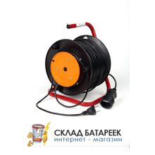 Удлинитель сетевой Крона РС-1 50м (на катушке) для газонокос.    (ПВС 2х0,75)