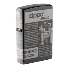 Зажигалка черная глянцевая Zippo с покрытием Black Ice