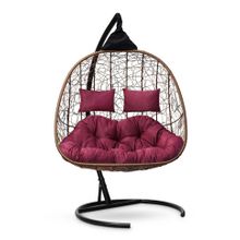 Кресло кокон подвесное SEVILLA TWIN горячий шоколад + каркас