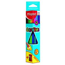 Карандаши цветные COLORPEPS, треугольные 12 цветные + точилка MAPED