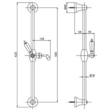 Душевая штанга Cezares Lord (LORD-SD-03 24-Bi) золото 24 карат