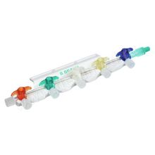 Устройство для регулирования направления инфузионных потоков Дискофикс, блок с 5 трёхходовыми кранами синего цвета, Германия