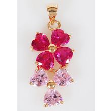 Кулон с корундом "2 цветка"