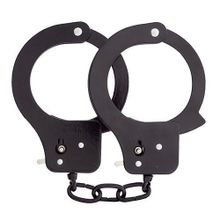 Чёрные наручники из листового металла BONDX METAL CUFFS BLACK (84368)
