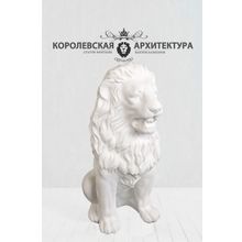 Скульптура льва из бетона - Королевский лев в белом (85см)