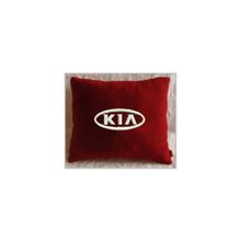  Подушка Kia бордовая вышивка белая
