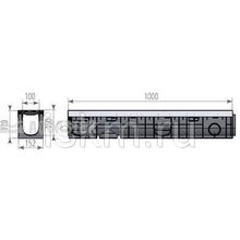 Дренажный лоток с решеткой DN100 H170