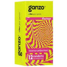 Ganzo Презервативы анатомической формы с точечной и ребристой структурой Ganzo Extase - 12 шт.