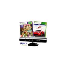 Microsoft Kinect Sensor + игры "Kinect Adventures" и "Forza Motorsport 4" (на русском языке) для Xbox 360