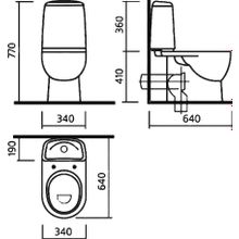 Унитаз-компакт Sanita luxe Best luxe с микролифтом Красная крышка