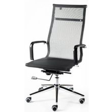 Кресло офисное Хельмут (black) сталь + хром черная сетка