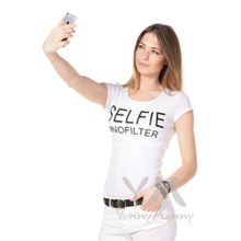 Y@mmyMammy Футболка белая (из рибаны) принт "SELFIE" 207.1.57