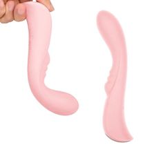 Нежно-розовый вибромассажер 6  Silicone G-Spot Fun - 19,1 см. (244390)