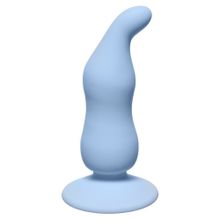 Lola toys Голубая анальная пробка Waved Anal Plug Blue - 11 см.