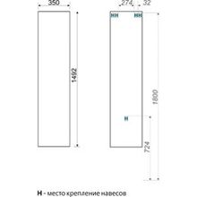 Шкаф-пенал Ingenium Axioma 35 черный глянец L