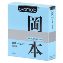 Okamoto Презервативы в обильной смазке OKAMOTO Skinless Skin Super lubricative - 3 шт.