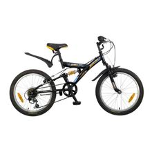 NOVATRACK Dart (6ск, двухподвес,тормоз Vbr,Shimano RS35 TY21)(X52458-K, колесо 20", черный)