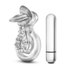 Blush Novelties Прозрачное эрекционное кольцо с подхватом, вибропулей и язычком 10 Function Vibrating Tongue Ring (прозрачный)