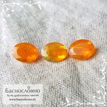 Гарнитур три огненных опала из Эфиопии огранка овал 8,64x7 8,84x6,95 8,88x6,96мм 2,96 карата